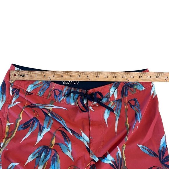 Billabong Mens Recycler Sundays Pro Swim Board Shorts Tropical Print Red Size 32 - Picture 6 of 9